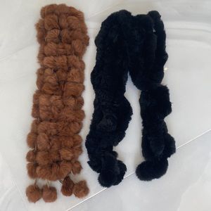 Authentic Rabbit fur Christmas scarfs!    Get (2) for 1! Brown and black